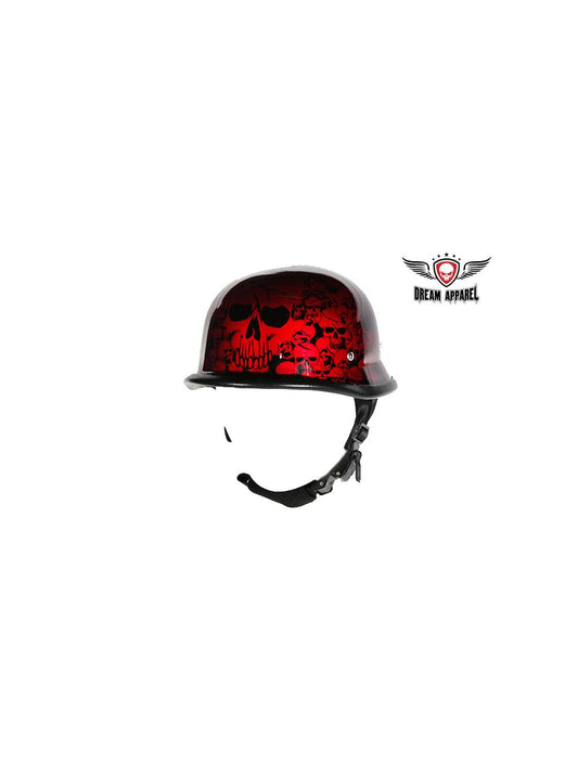 Burgundy Skull Graveyard German Novelty Helmet