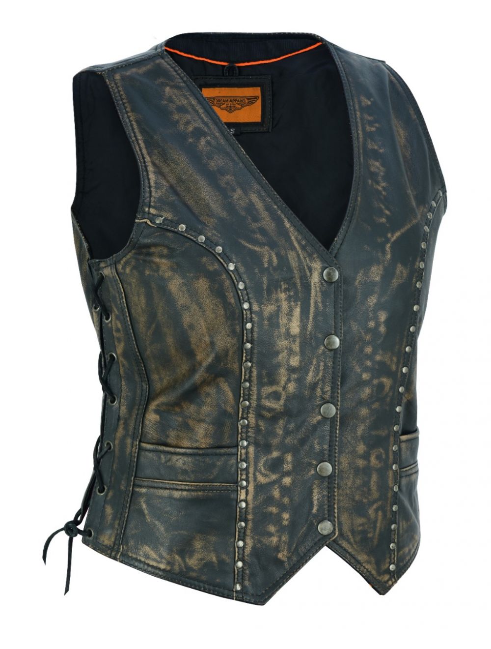 Women's Brown Studded Vest