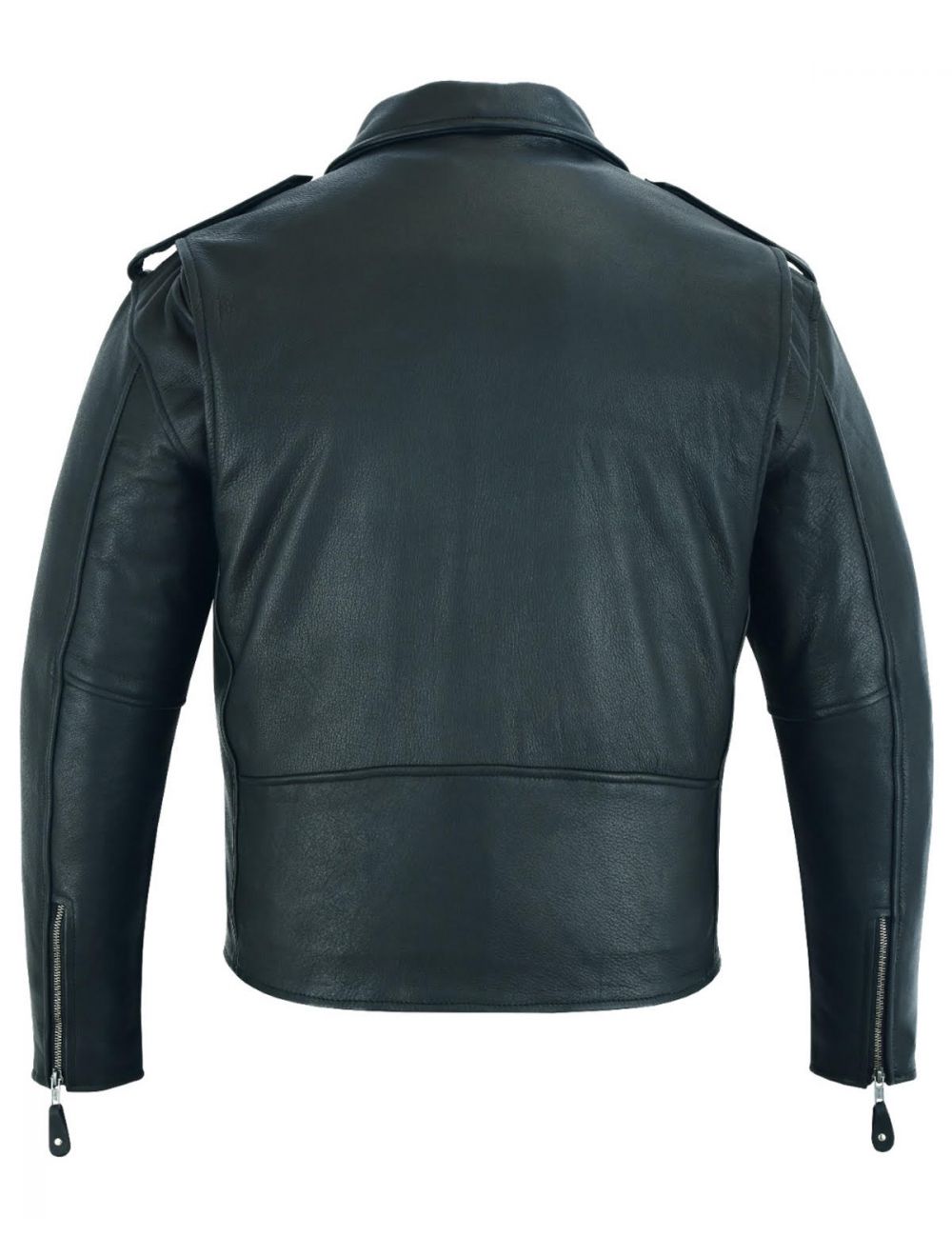 Men's Classic Motorcycle Jacket with Quilted Lining Premium Cowhide Leather