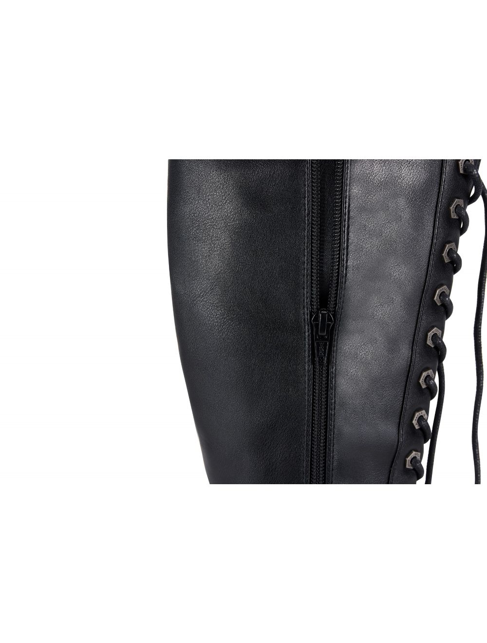 Women's Knee High Laced Boots By Dream Apparel® Zipper on Side