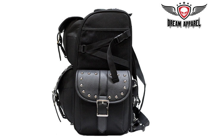 Dream Apparel Large Fine PVC Motorcycle Sissybar Bag With Studs